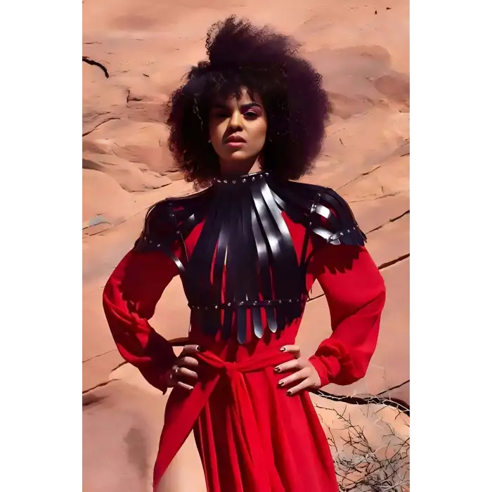 Arkası Açık Deri Crop Büstiyer Harness - APFT1257