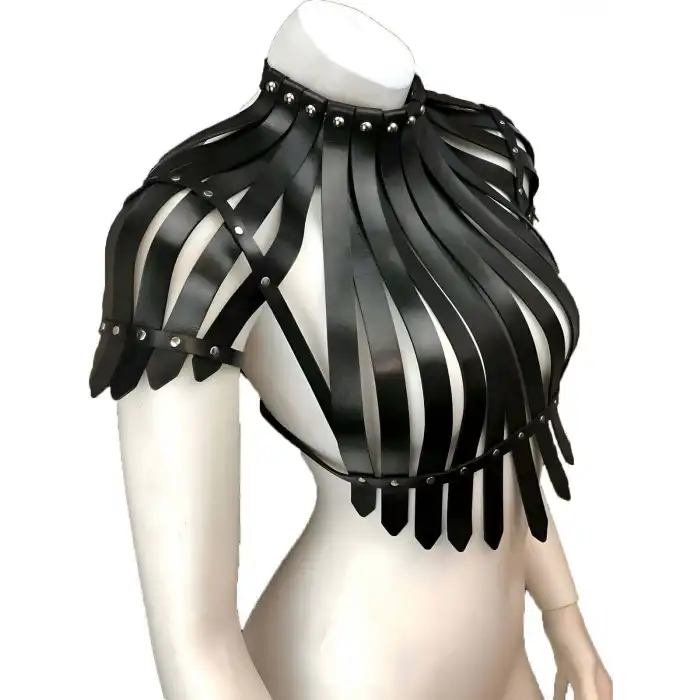 Arkası Açık Deri Crop Büstiyer Harness - APFT1257