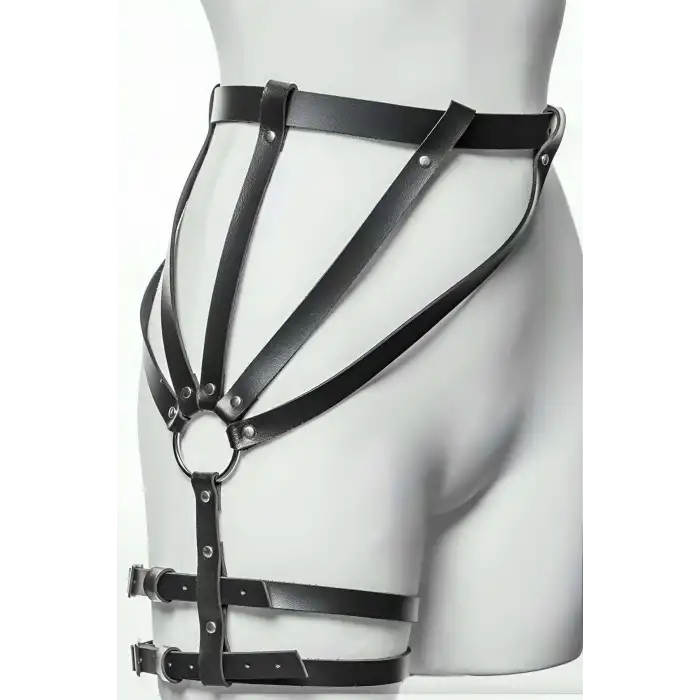 Bacağı Saran Şık Deri Bacak Harness, Tayt Üzeri Deri Aksesuar - APFT595