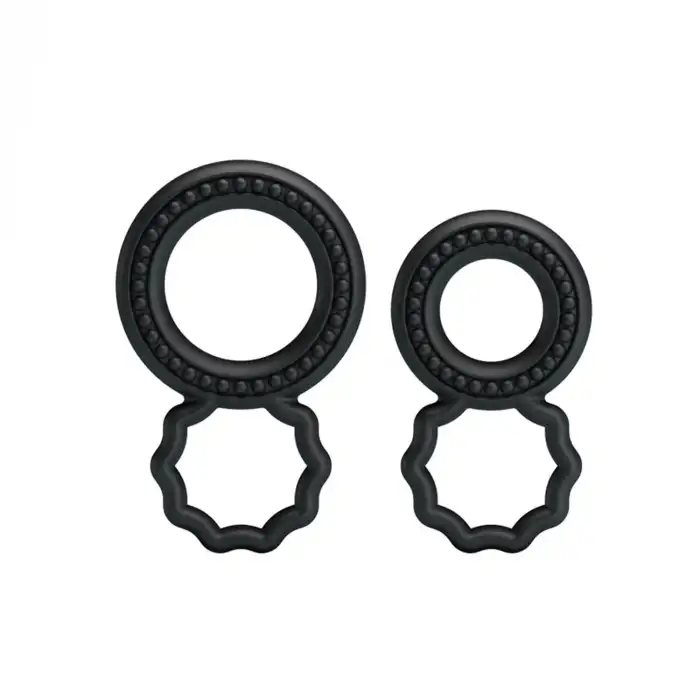 Baile Çift Halkalı Silikon Penis Halkası Seti 2 Boy
