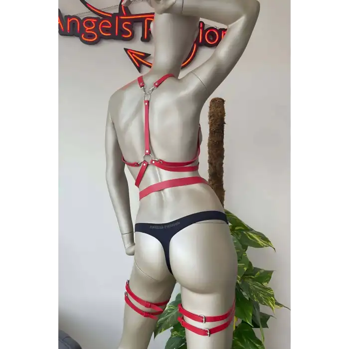 Bayan İç Giyim Deri Jartiyer Takım - APFT525