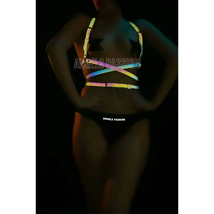 Bel Dolama Detaylı Karanlıkta Renkli Yansıyan Göğüs Harness - APFT172