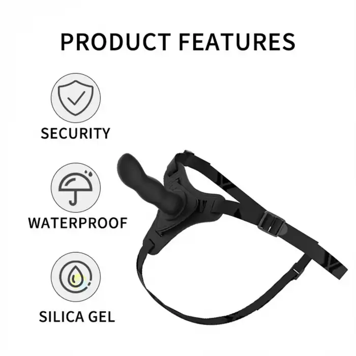 Belden Bağlamalı Modern Dildo Siyah 12,5 cm