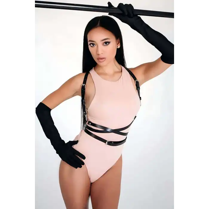 Belden Dolanan Şık Deri Harness - APFT751