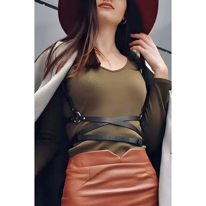 Beli Uzun Sarmalı Şık Harness - APFT172