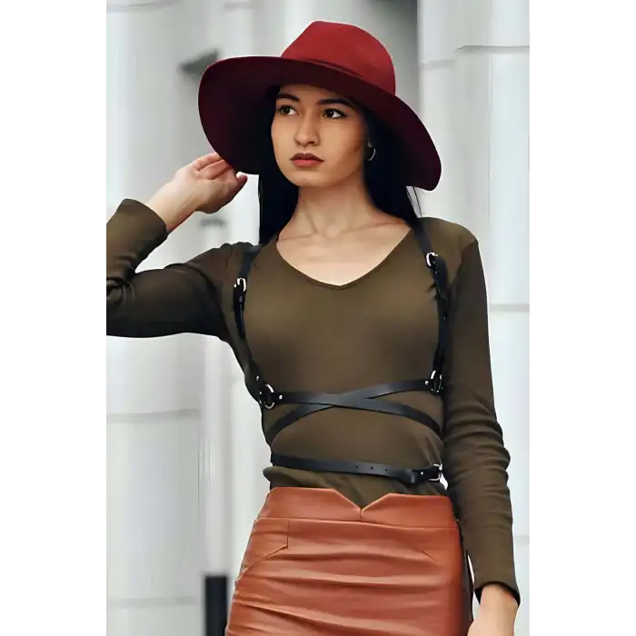 Beli Uzun Sarmalı Şık Harness - APFT172
