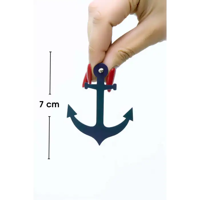 Beyaz Reflektörlü Çapa Küpe, Şık Lazer Kesim Küpe - APBJ020