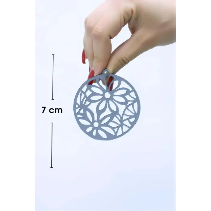 Beyaz Reflektörlü Çiçek Küpe, Şık Tasarım Lazer Kesim Küpe - APBJ023