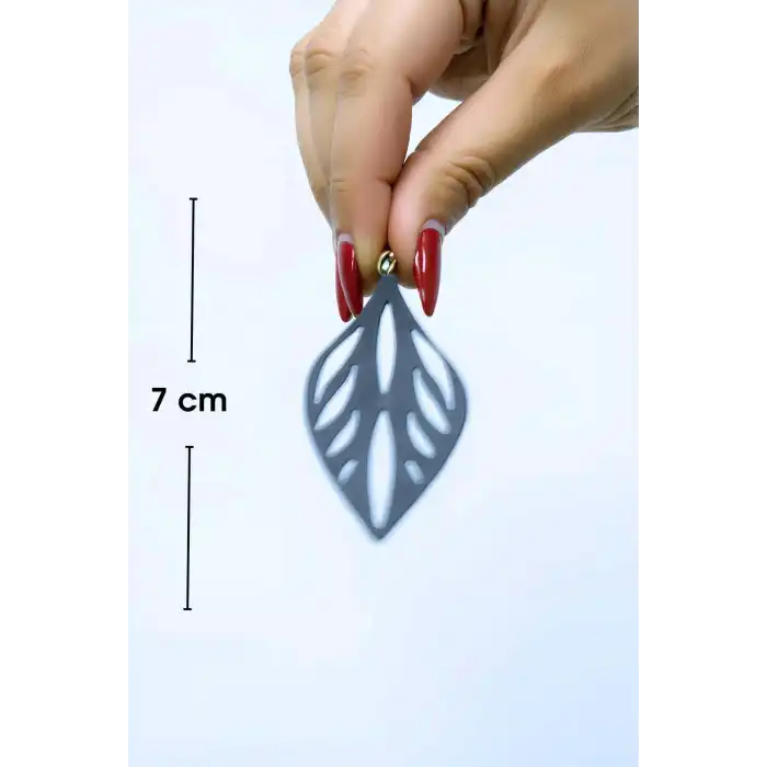 Beyaz Reflektörlü Damla Küpe, Şık Tasarım Lazer Kesim Küpe - APBJ026