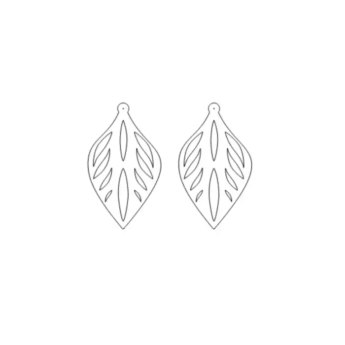 Beyaz Reflektörlü Damla Küpe, Şık Tasarım Lazer Kesim Küpe - APBJ026