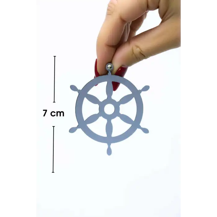 Beyaz Reflektörlü Dümen Küpe, Şık Lazer Kesim Küpe - APBJ021