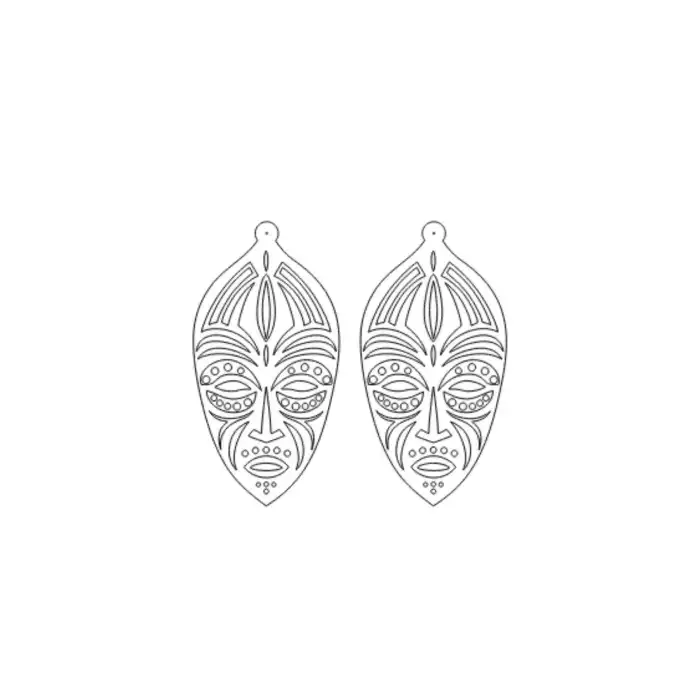 Beyaz Reflektörlü Etnik Yüz Küpe, Tarz Lazer Kesim Küpe - APBJ022