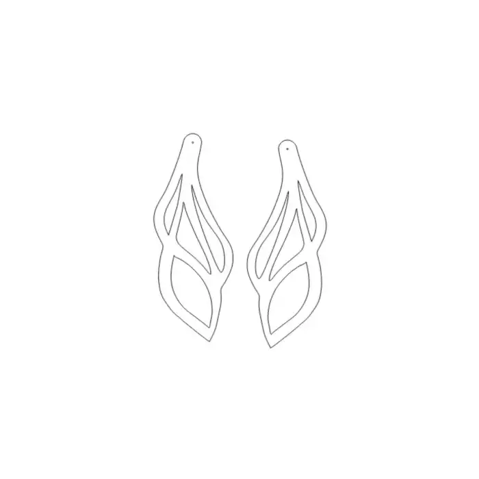 Beyaz Reflektörlü Sallantılı Küpe, Şık Lazer Kesim Küpe - APBJ001