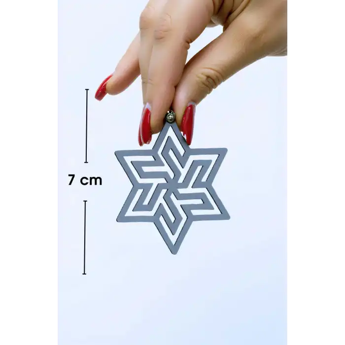 Beyaz Reflektörlü Soyut Yıldız Küpe, Şık Lazer Kesim Küpe - APBJ019