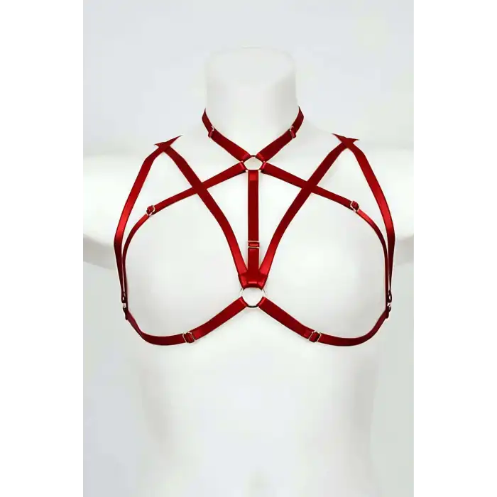 Boyundan Bağlamalı Fetiş Göğüs Harness - APFT166