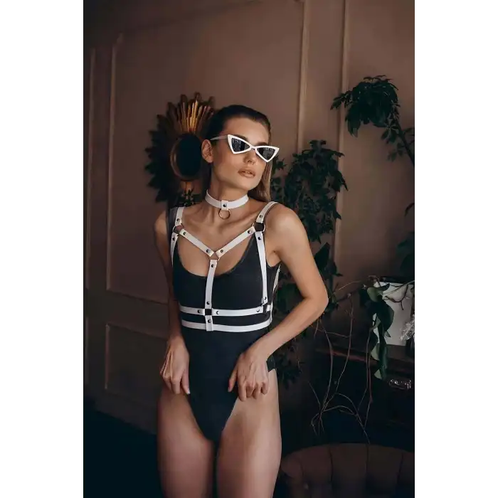 Choker Detaylı Şık Göğüs Kemer - APFT990