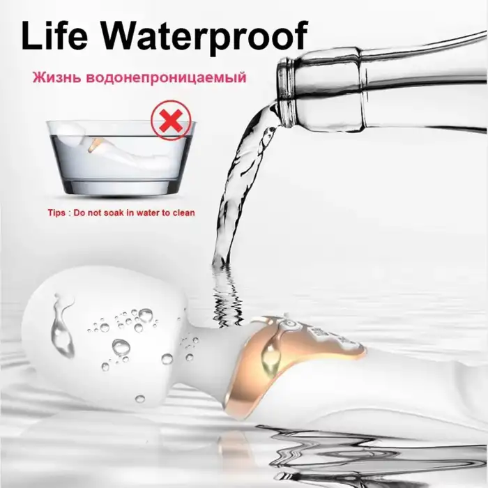 Çift Başlı Wand Vibratör Beyaz – Esnek Başlıklı, Suya Dayanıklı, Silikon Masaj Aleti