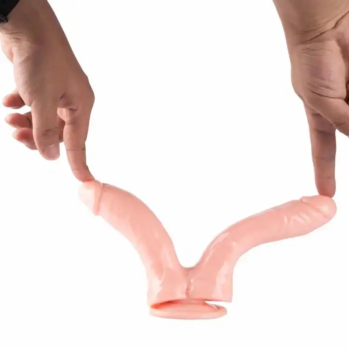 Çift Uçlu Ten Rengi Realistik Dildo