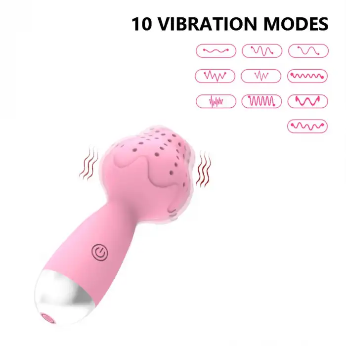 Çilek Başlıklı Mini Klitoral Masaj Vibratörü Pembe