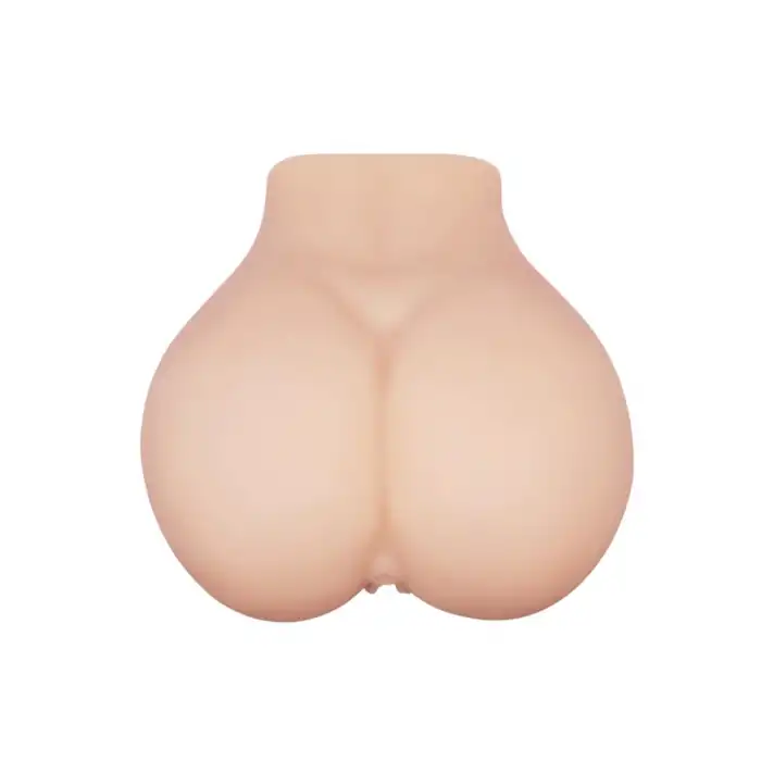 Crazy Bull Yuvarlak Kalça Formlu Çift Tünelli Çift Titreşim Motorlu Kalça Mastürbatör