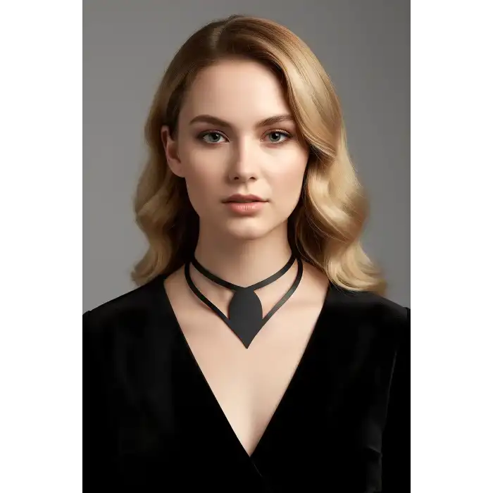 Damla Deri Choker, Deri Choker Kolye - APFT1411