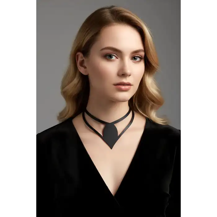 Damla Deri Choker, Deri Choker Kolye - APFT1411