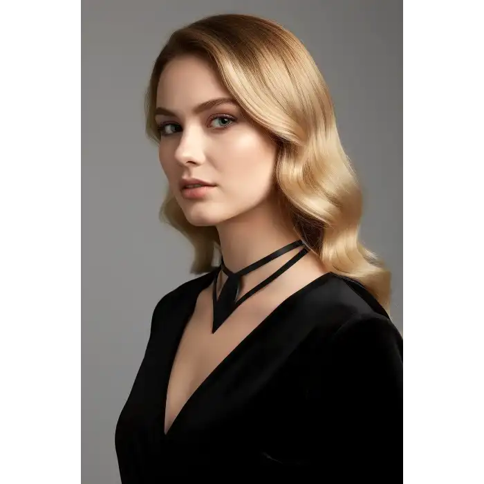 Damla Deri Choker, Deri Choker Kolye - APFT1411