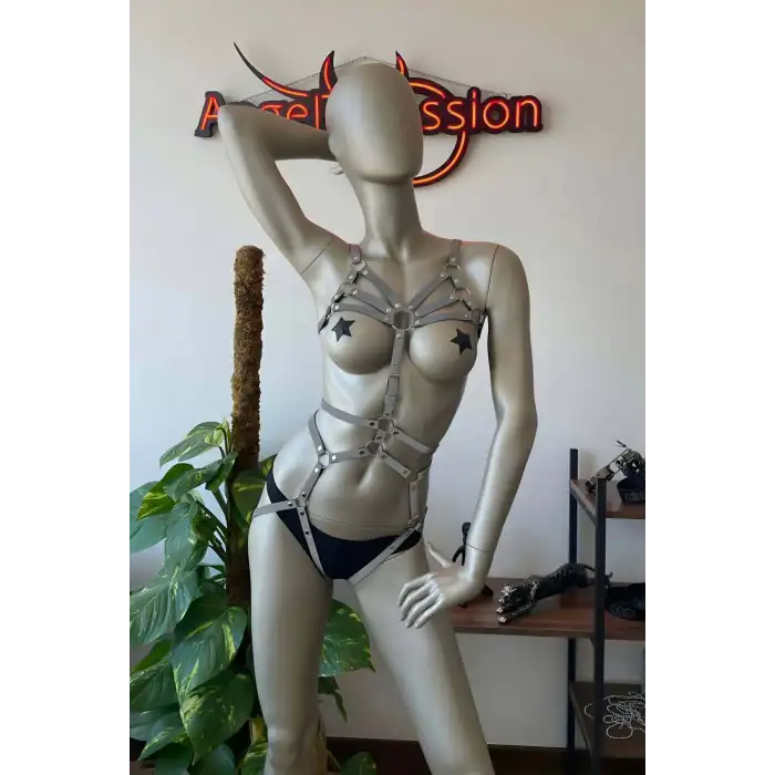 Dansçılar İçin Karanlıkta Parlayan Seksi Harness Takım - APFT453