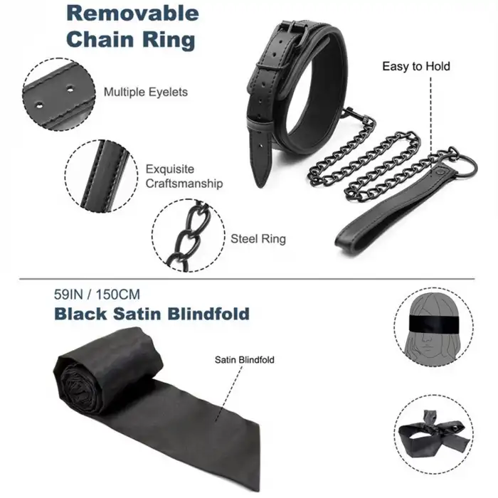 Deri Bağlama Seti Siyah