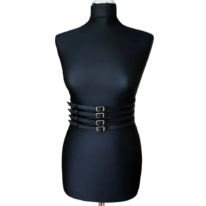 Deri Bayan Deri Dört Sırakı Bel Kemer - APFT910