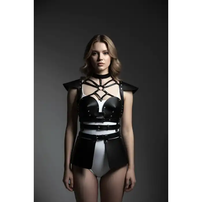 Deri Elbise Harness, Deri Etek ve Göğüs Elbise - APFT1371