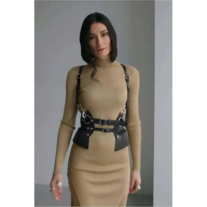 Deri Elbise Kemeri, T-Shirt Üzeri Kemer, Şık Deri Kemer - APFT1083