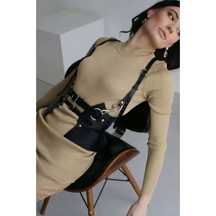 Deri Elbise Kemeri, T-Shirt Üzeri Kemer, Şık Deri Kemer - APFT1083