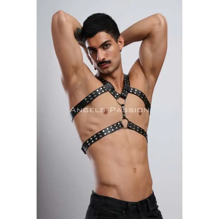 Deri Erkek Göğüs Kemeri, Erkek Fantazi İç Giyim, Gömlek Kemeri - APFTM103
