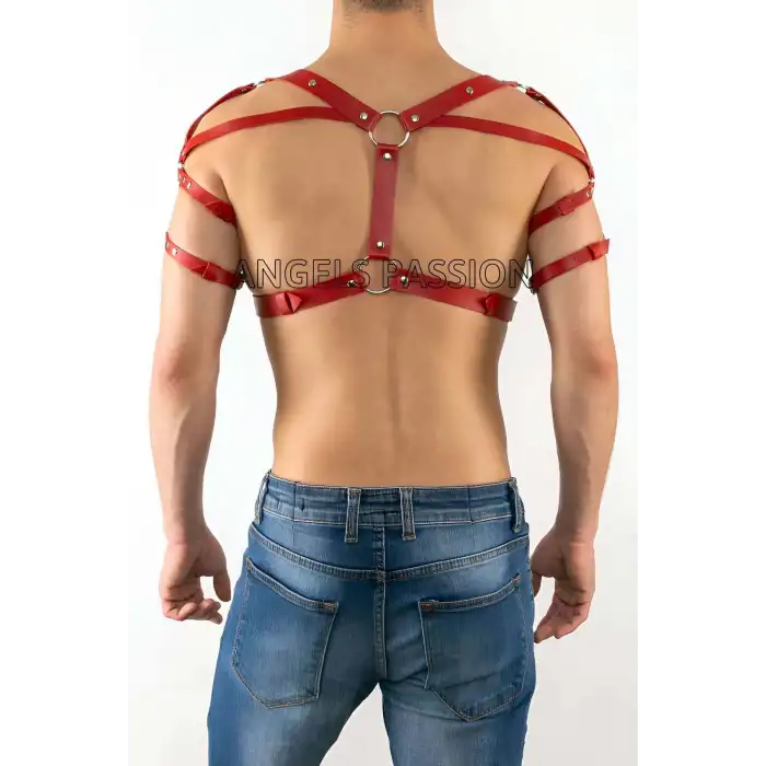 Deri Erkek Göğüs, Omuz Harness, Erkek Dansçı Giyim - APFTM6
