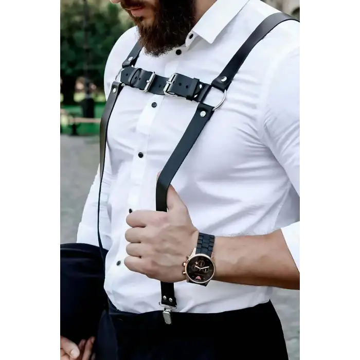 Deri Erkek Sırt Kemer, Erkek Harness, Erkek Gömlek Kemeri - APFTM130
