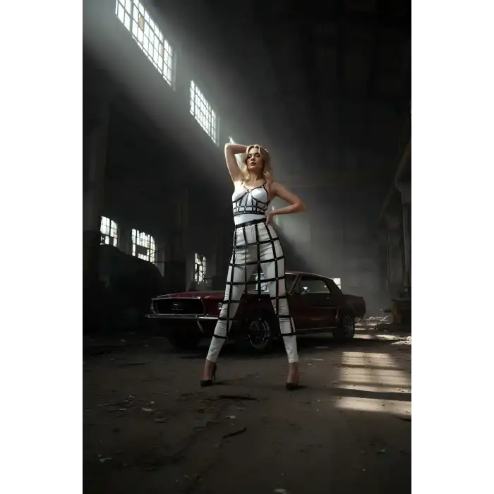 Deri Etek ve Deri Göğüs Harness Takım, Cosplaywear - APFT1013