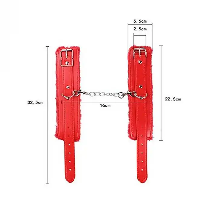 Deri Fantezi Kelepçesi Kırmızı
