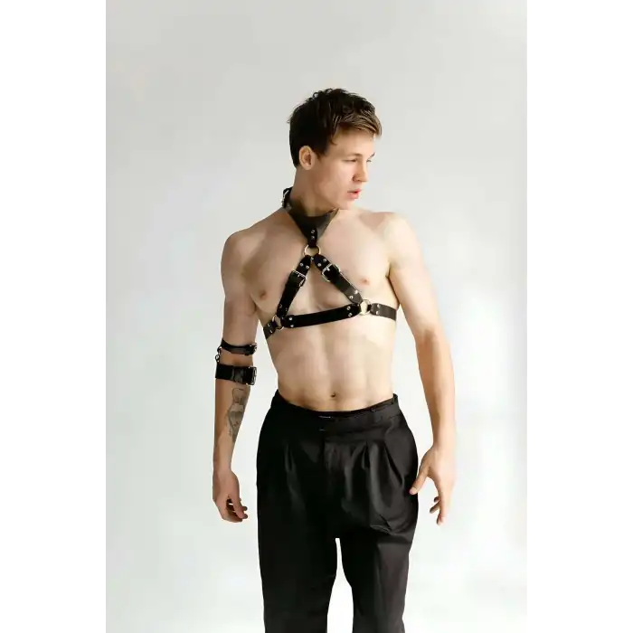 Deri Göğüs Harness Ve Kol Bandı - APFTM117