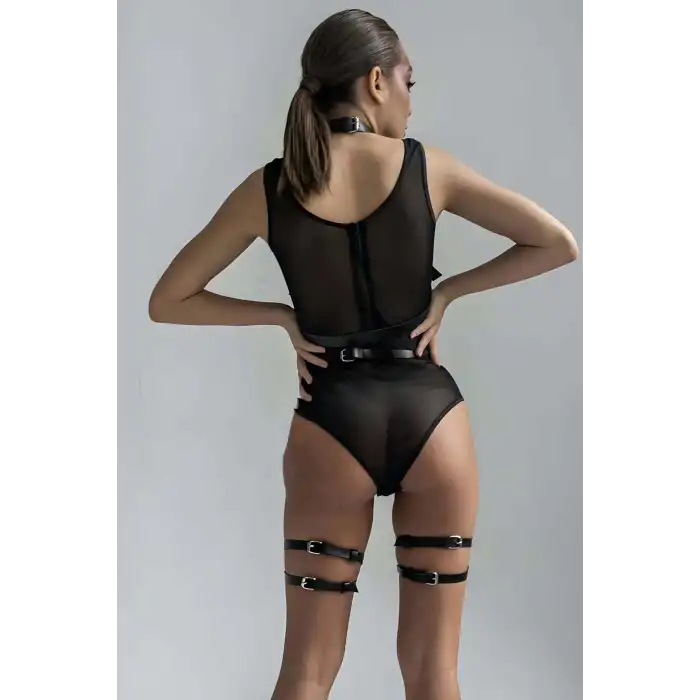 Deri Jartiyer, Seksi Bayan İç Giyim Jartiyer Harness - APFT972