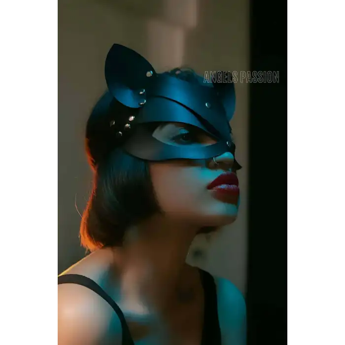 Deri Kedi Maskesi - Deri Maske - Seksi Maske - APFT558