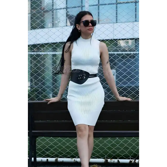 Deri Korse Kemer, Şık Elbise Üzeri Kemer, Gömlek Kemeri - APFT604