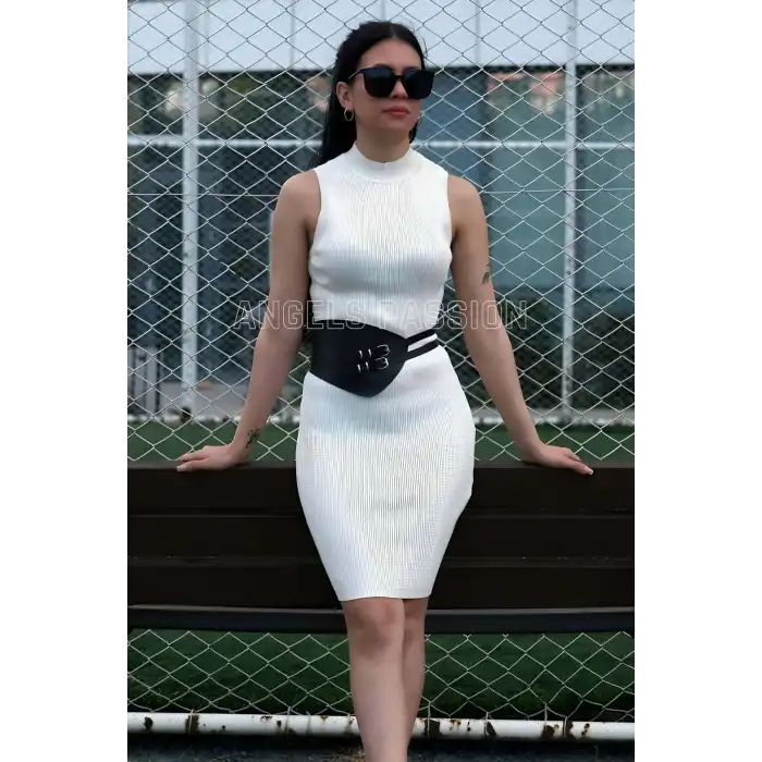 Deri Korse Kemer, Şık Elbise Üzeri Kemer, Gömlek Kemeri - APFT604