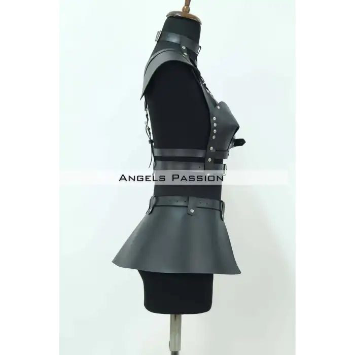 Deri Mini Elbise, Deri Harness Etek ve Göğüs Takım - APFT1371