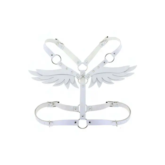 Deri ve Melek Kanadı Detaylı Şık Harness - APFT642