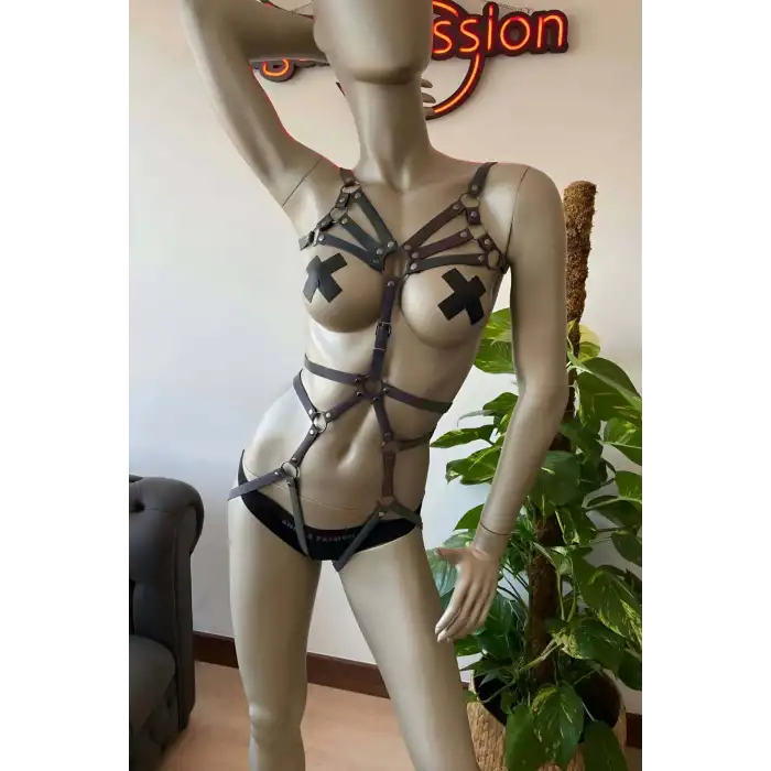 Direk Dans Kıyafetleri - Şık Reflektörlü Body Harness