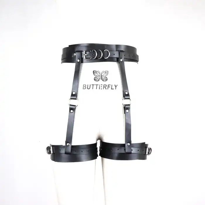 Dominant Touch Deri Bel ve Bacak Harness Takımı