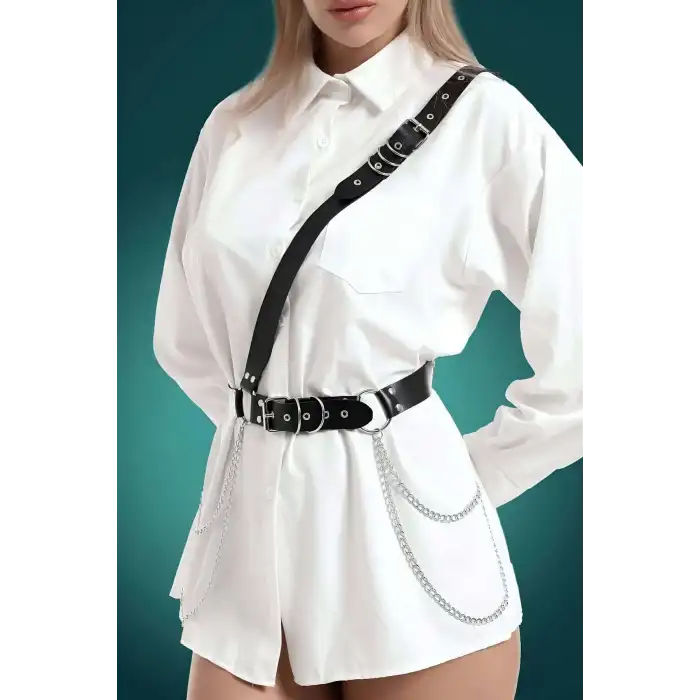 Elbise - Gömlek Üzeri Şık Deri Kemer - APFT813