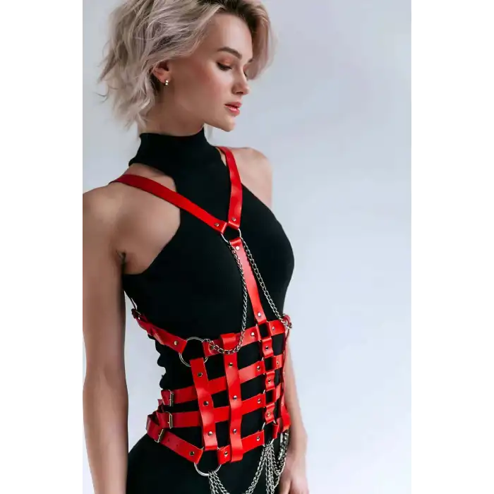 Elbise Üzeri Deri Kemer, Deri Elbise Kemeri, Deri Korse Harness - APFT1072