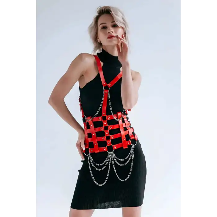 Elbise Üzeri Deri Kemer, Deri Elbise Kemeri, Deri Korse Harness - APFT1072